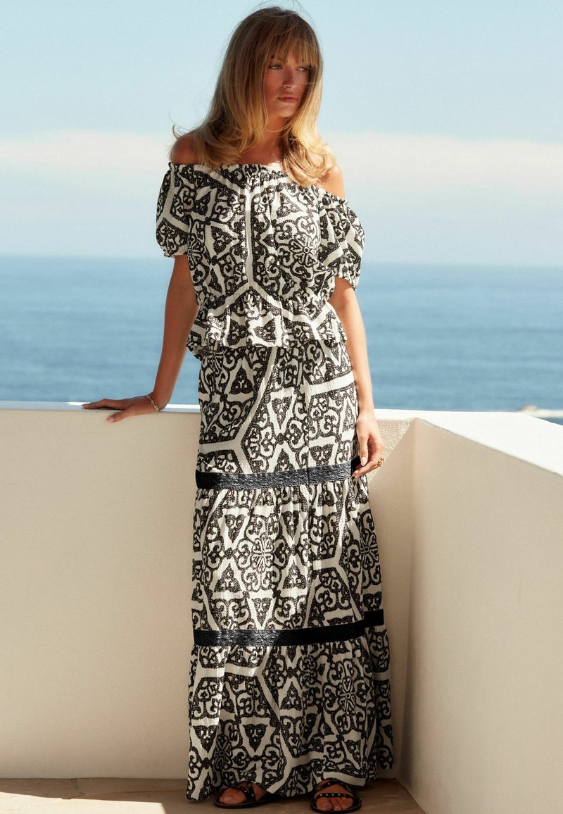 Next TEXTURED WITH TRIM TALL  - Maksihame - black white