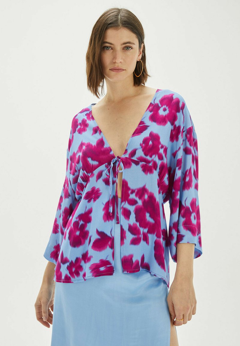 System Action FLOWING WITH LARGE FLOWER - Summer jacket - blue - Zalando