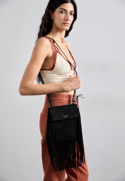 Zadig & Voltaire ROCKSON NANO FRINGED  - Sac bandoulière - black