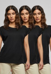 Urban Classics EXTENDED SHOULDER 3 PACK - Pamata T-krekls - black black black