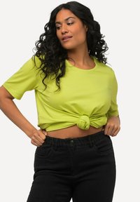 Ulla Popken RUNDHALSAUSSCHNITT - T-shirt basic - light green