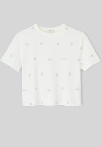 BZB BRODÉ FLEURS - T-shirt imprimé - blanc écru