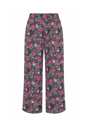 Studio Untold, PALAZZOHOSE, WIDE LEGS, FLOWERS - Bukser - black