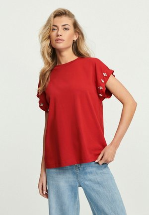 Next SPARKLE  SLEEVE   - T-Shirt print - red