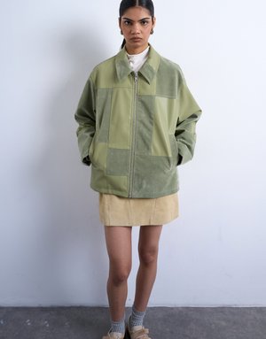 Topshop PATCHWORK - Μπουφάν από συνθετικό δέρμα - medium green