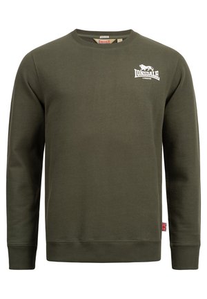 RUNDHALS SCHMALE PASSFORM LONGRIDGE - Felpa - olive/white