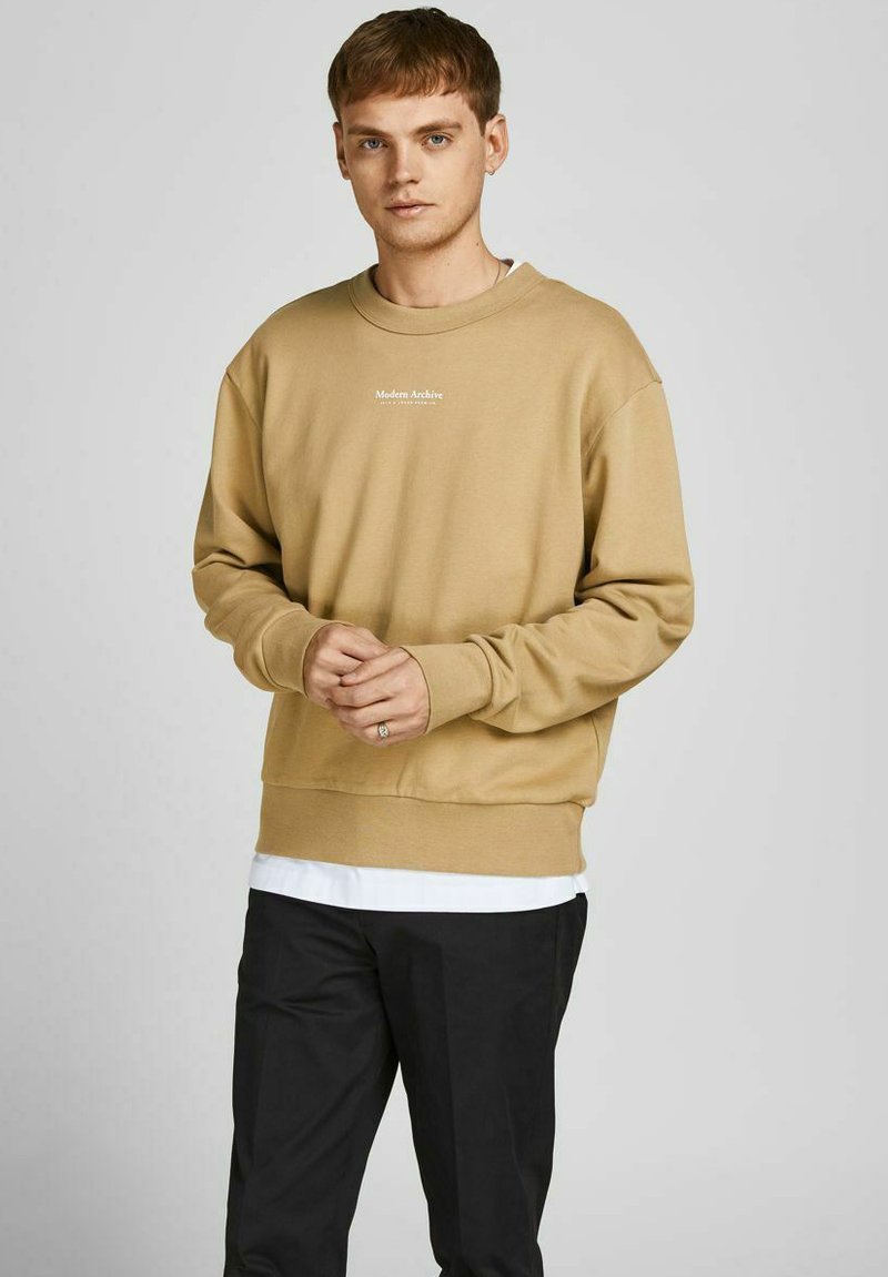 Jack & Jones Erkek Logo Baskılı Kapüşonlu Sweatshirt - Blajason
