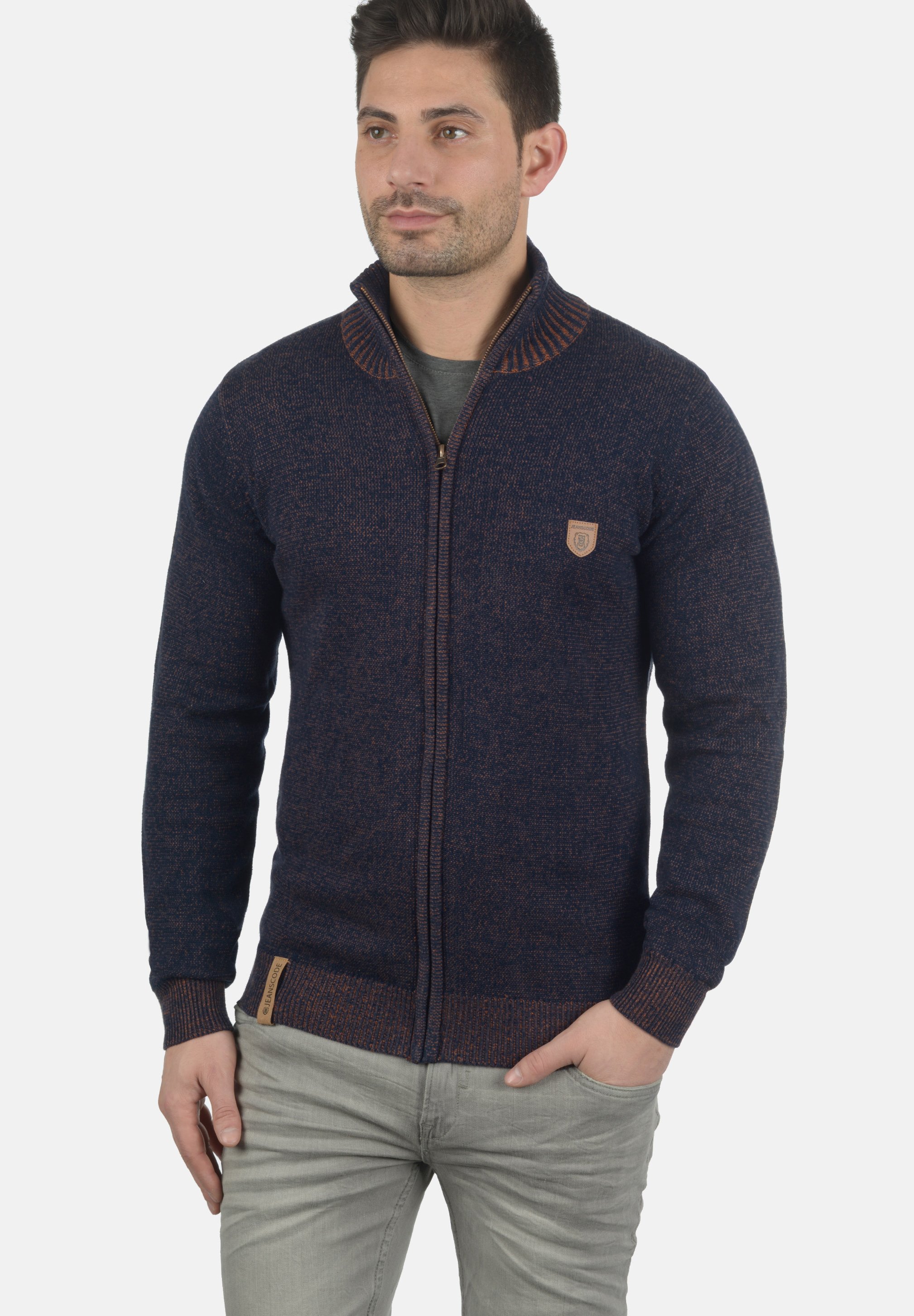 IDAndy IJ022Q02N-K11 Men's Ribbed Cuff Cardigan