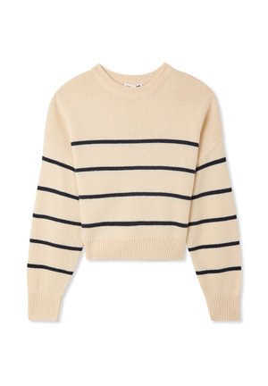 Terranova CROP A RIGHE - Maglione - avorio