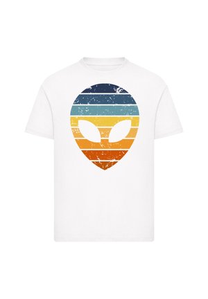 ALIEN SONNENUNTERGANG RETRO - Print T-shirt - weiß