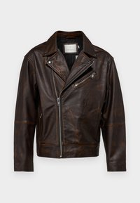 JPRCCVINCE BIKER JACKET - Giacca di pelle - brown stone