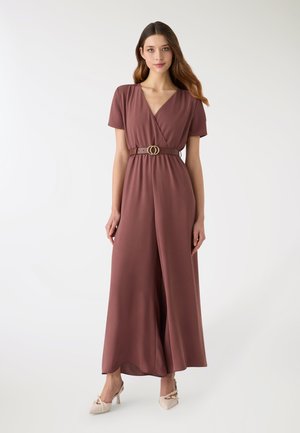 CON CINTURA - Vestito casual - mogano