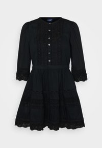 3/4 TEXTURED MINI DRESS - Robe chemise - true black