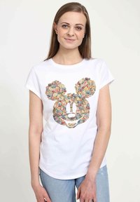 Disney MICKEY CLASSIC FLORAL MICKEY - T-shirt med print - white
