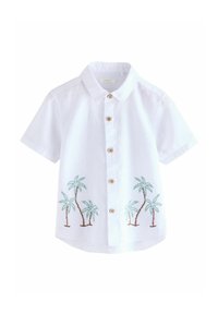 Next - REGULAR FIT - SHORT SLEEVE EMBROIDERED - Marškiniai - white palm tree Miniatiūros vaizdas 1