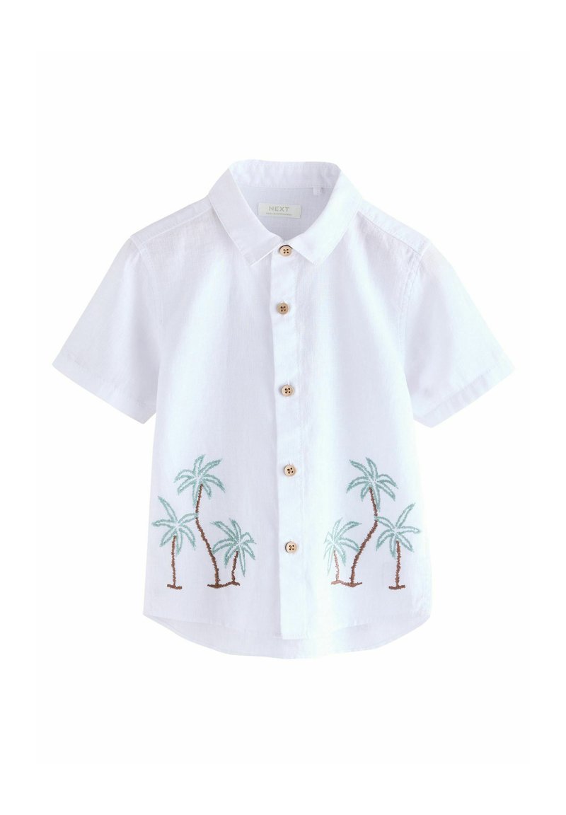 Next - REGULAR FIT - SHORT SLEEVE EMBROIDERED - Marškiniai - white palm tree, Padidinti
