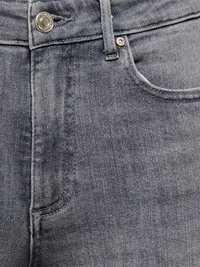 Grey denim jeans featuring a button closure, belt loops, and front pocket. The texture is smooth with a slight faded finish.