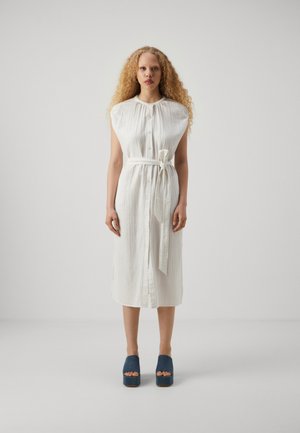 TIE WAIST DOWN MIDI - Shirt dress - new off white