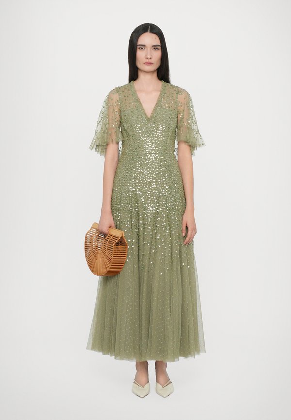 DAPPLED SEQUIN CAPE ANKLE GOWN - Occasion wear - fern3