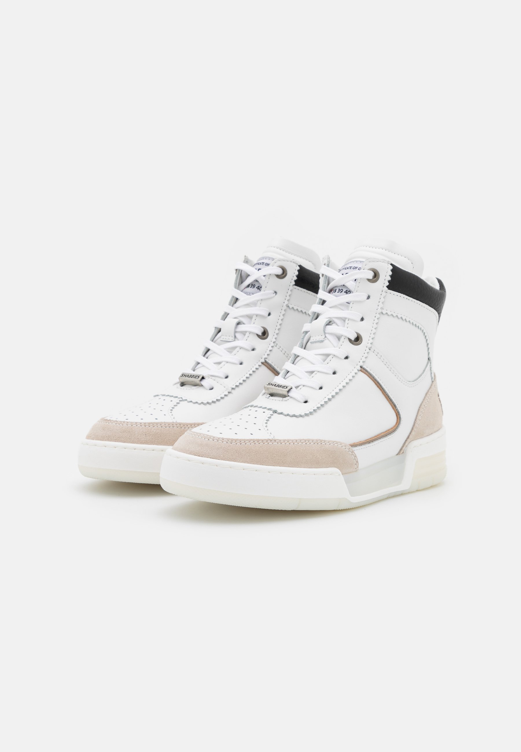 Shabbies Amsterdam Sneakers hoog - white/rose/wit - Zalando.nl