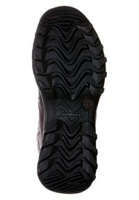 La suela exterior de caucho negro presenta un patrón de tracción en zigzag con etiquetas que indican "IMPULSAR", "FLEXIONAR", "SOPORTE" y "FRENO" a lo largo de los costados.