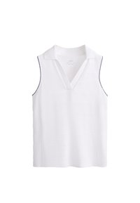 JACQUARD SLEEVELESS POLO - Polo majica - white