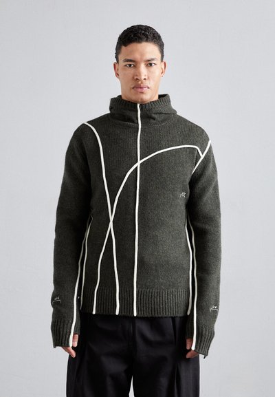 A-COLD-WALL* CONTOUR - Mikina s kapucí - grey/green olive grey