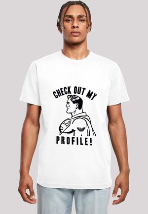 DC COMICS SUPERMAN CHECK OUT MY PROFILE - Print T-shirt - white