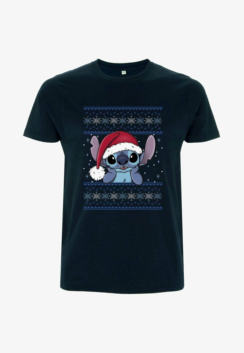 Disney LILO STITCH HOLIDAY STITCH WEARING SANTA HAT - T-shirt z nadrukiem