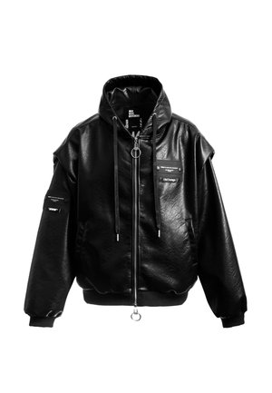 Chaqueta de cuero sintético - black