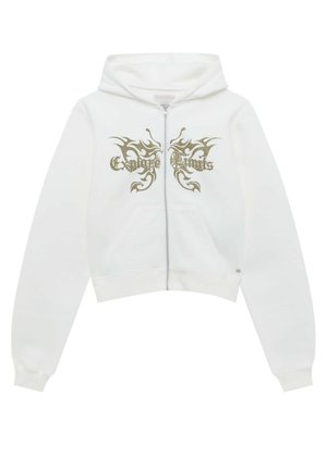 CROPPED WITH GRAPHIC .. - Mikina na zip - white