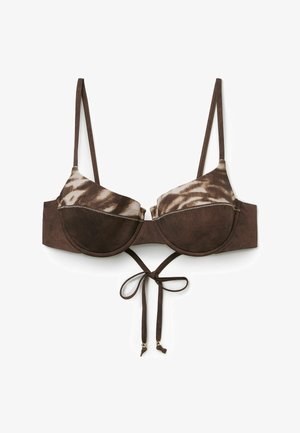 Calzedonia, BROWN SUEDE PUSH UP BALCONETTE - Bikinitop - brown