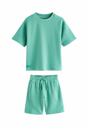 TEXTURED SHORT SLEEVE SET - Tracksuit bottoms - green