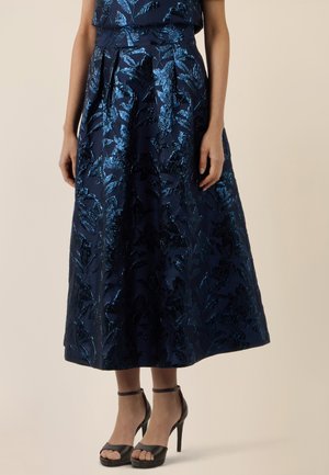 MIDI JACQUARD - A-Linien-Rock - nachtblau metallic