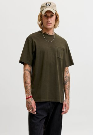 Jack & Jones, JJEDOVER SLUB TEE SS NOOS - Základné tričko - rosin
