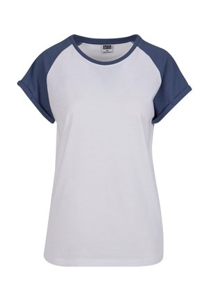 Urban Classics CONTRAST RAGLAN - Apdrukāts T-krekls - white vintageblue