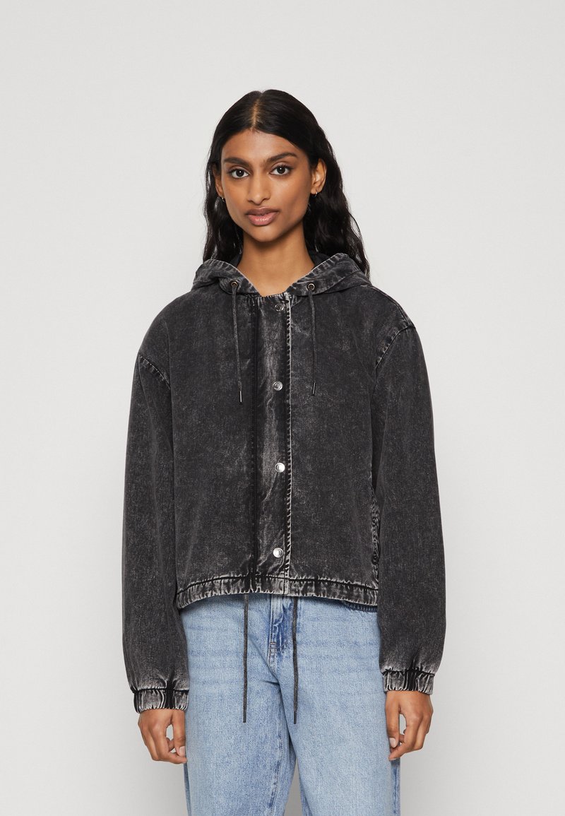 ONLY Petite ONLMINNIE WASHED JACKET - Jeansjacke - black/schwarz ...