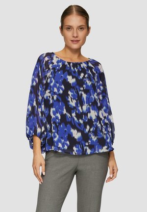 s.Oliver BLACK LABEL MIT RAFFUNGEN UND ELASTISCHEN BÜNDCHEN - Blouse - schwarz
