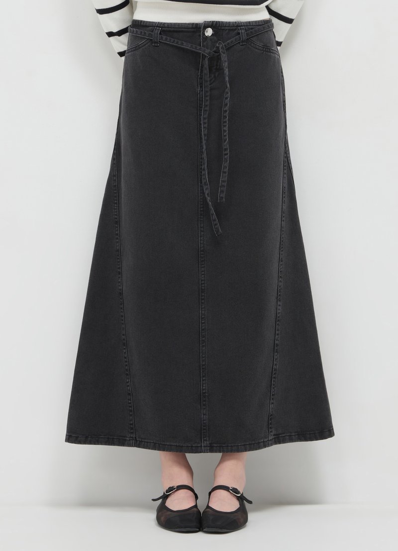 Calliope SVASATA - Gonna lunga - nero denim
