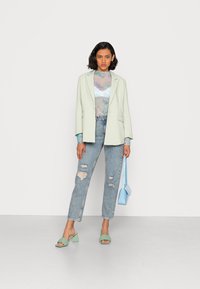 Weekday LINE PRINTED LONGSLEEVE - Camisola de manga comprida - turquoise