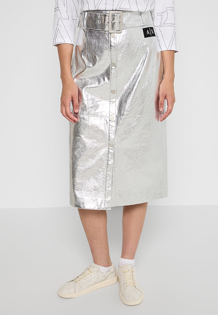 Armani Exchange Kokerrok zilverkleurig Armani Exchange Kokerrok zilverkleurig