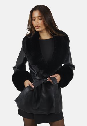 Imitatieleren jas - black