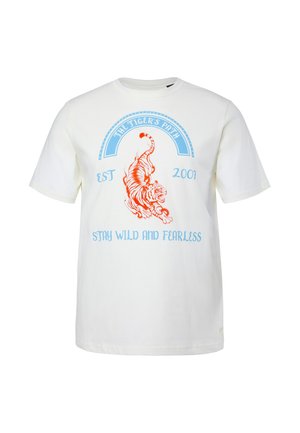 Men Plus, CHEST PRINT, SHORT SLEEVE, ROUND NECK - T-Shirt print - off-white