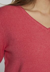 VILA VIRIL L/S V-NECK TOP - Pulover - viva magenta