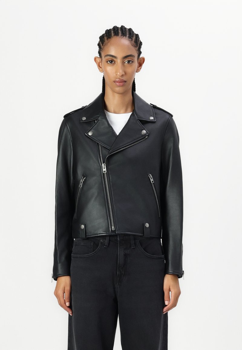 COACH MOTO JACKET - Lederjacke - black
