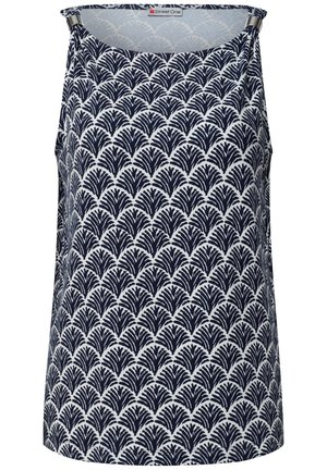 Street One, TOP WITH BOAT NECKLINE AND SHOULDER, granatowy