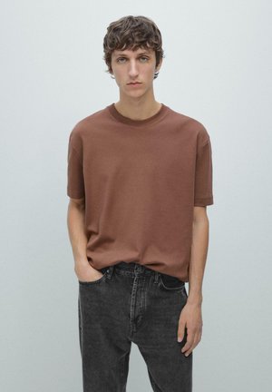 SHORT SLEEVE - Basic T-shirt - mottled orange