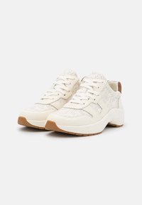 Lauren Ralph Lauren RYLEE MONOGRAM JACQUARD SNEAKER - Sapatilhas - vanilla/deep saddle tan