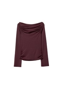 LONG SLEEVE WITH GATHERING  - Långärmad tröja - dark red