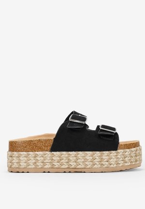 CON ESPARTO BICOLOR - Mules à talons - black